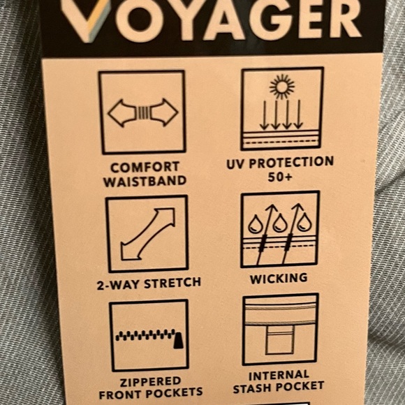 Voyager Men’s Performance Active Golf 2 Shorts XL 38/40 Black & Khaki NEW - Picture 7 of 8